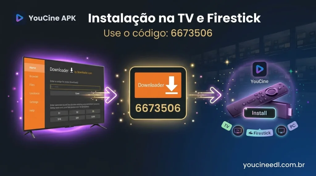 Instalar YouCine APK TV Firestick codigo Downloader 6673506