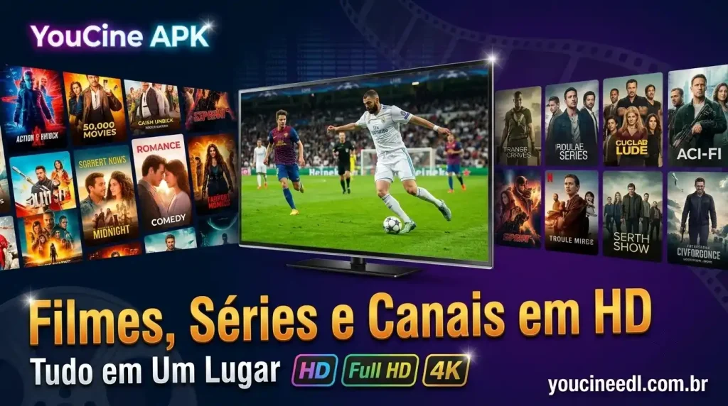YouCine Mod APK filmes series canais HD streaming gratis